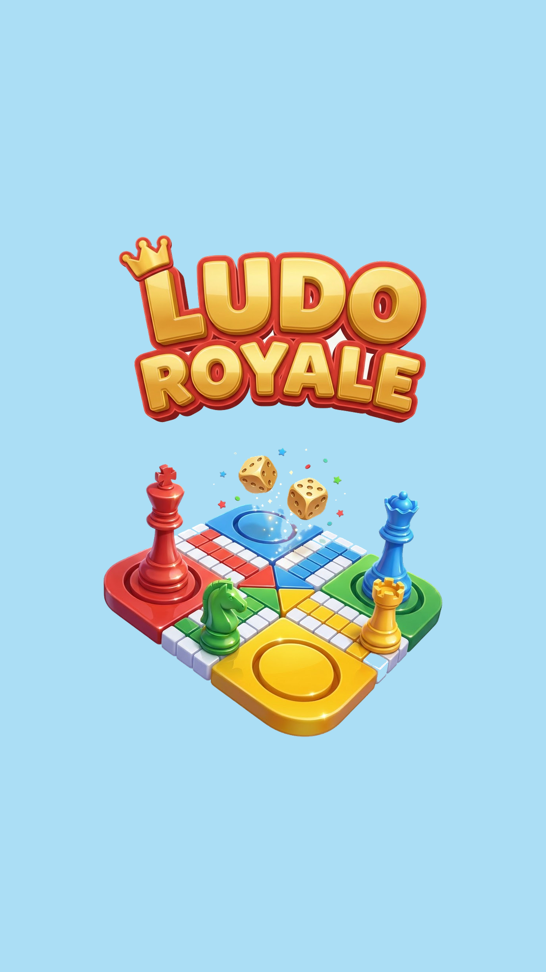 Ludo Royale key art — board with four royal pieces